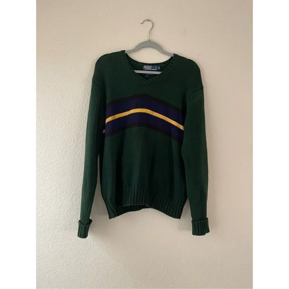 Polo Ralph Lauren‎ thick knit v neck sweater size medium